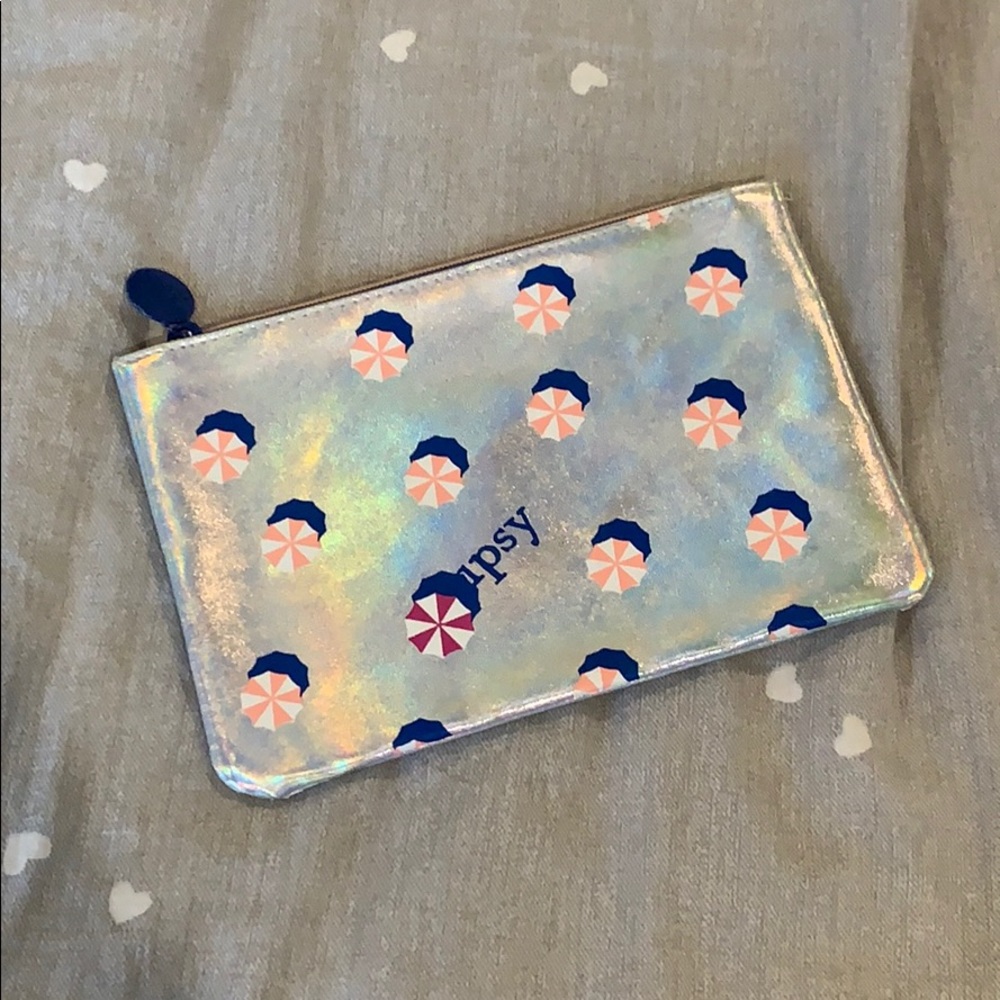 Ipsy Holographic Beach Umbrella Makeup Bag